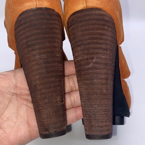 ✨🧡 Cinnamon Rust Burnt Orange Jeffrey Campbell x Free People Laced Heels 🧡✨ - Picture 10 of 16